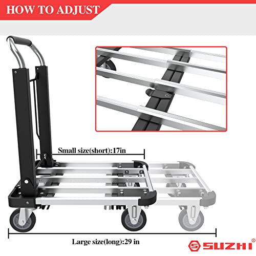 Folding Platform Truck Cart With Wheels, Collapsible Dolly, Foldable Dolly Cart, 330Lbs Capacity, Durable, Solid & Essentials For Moving Luggage, Travel, Shopping #TOP5