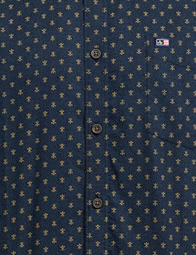 Image of Arrow Sports Printed Oxford Slim Fit Casual Shirt Dark Grey