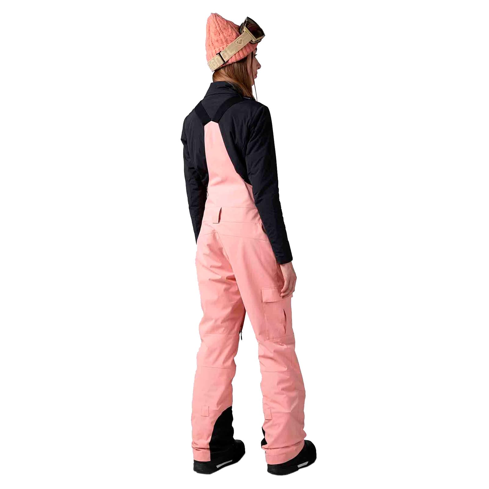 ROSSIGNOL Women's Relaxed Waterproof Breathable Winter Snow Ski Bib Pants with Multiple Pockets, Cooper Pink, Medium