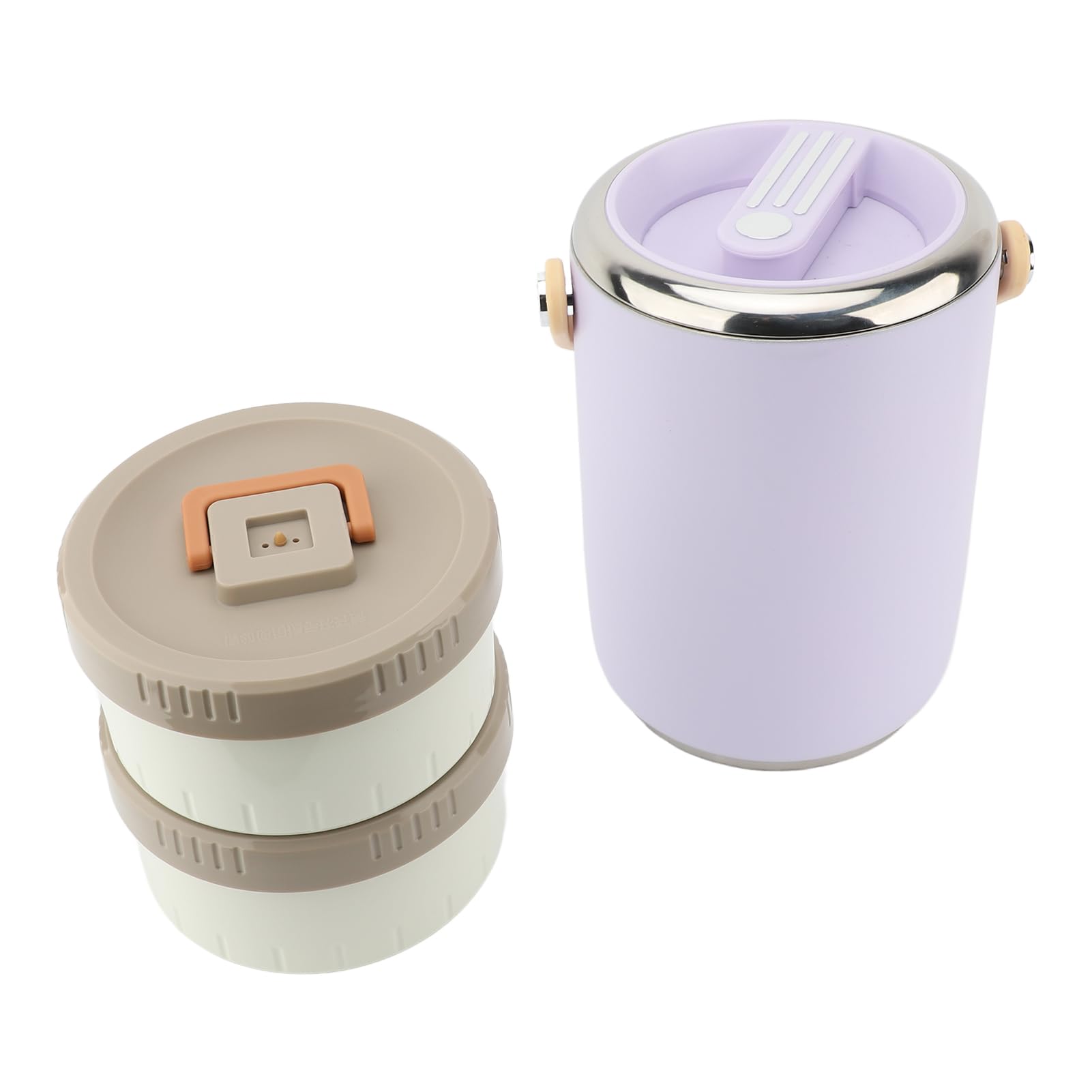 per contenitore alimentare isolato a vuoto, per 304 acciaio inossidabile, scatola da pranzo impilabile, barattolo di alimenti caldi portatile, coperchi sigillati per (Viola)