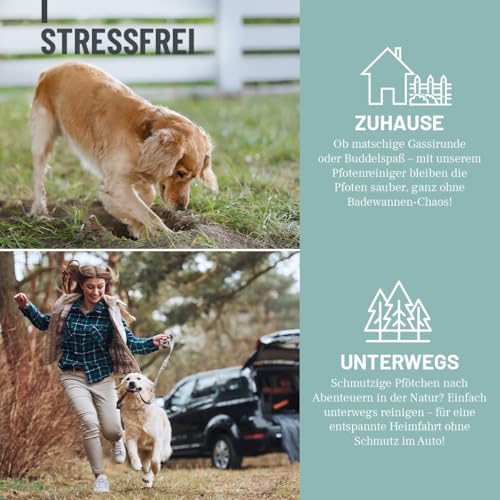 ReaVET Pfotenreiniger für Hunde mit Pfotenschaum, Hundepfoten Reiniger, Pfoten waschen Hund ohne Abspülen, Pfotenpflege mit Hamamelis & Gurke, Dog Paw Cleaner, Paw Foam Cleaner 150ml