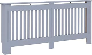 vidaXL Heizkörperverkleidung mit vertikalen Latten Heizkörperabdeckung Heizungsverkleidung Heizung Heizkörper Abdeckung Anthrazit 172x19x81,5cm MDF