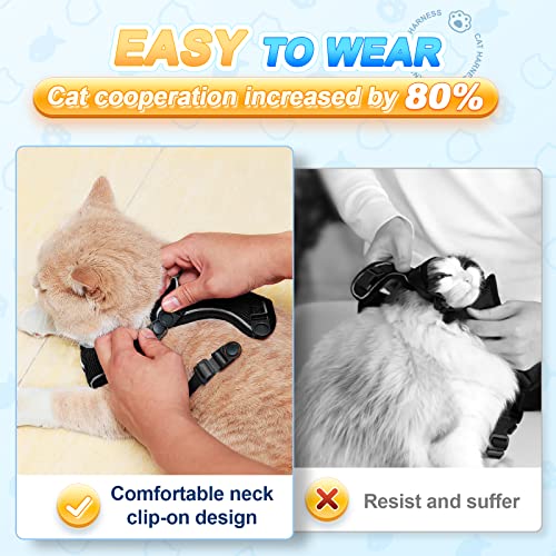 Halypet [Max Safety] Cat Harness And Leash Set, Adjustable Kitten Harness, Escape Proof Cat Harness, Soft Breathable Vest For Walking Cat And Dog #TOP3