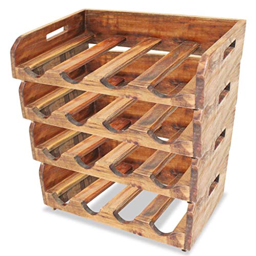 Soporte para vino de madera de caoba 16 botellas miniatura 2