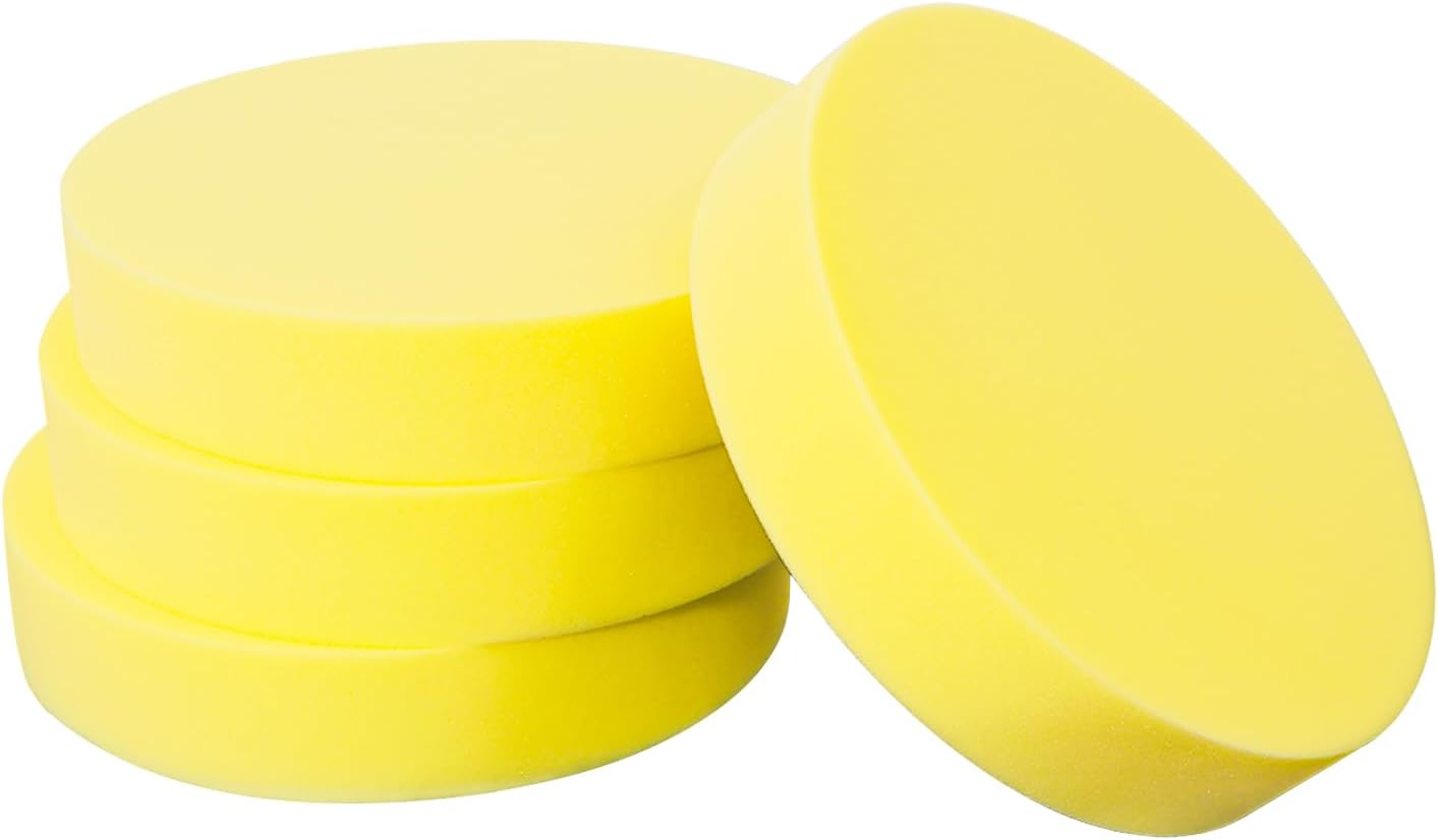 4 Pack 16''x16''x3'' High Density Foam Cushions,Yellow Square Seat Replacement Upholstery Foam for Couch, Chair, DIY