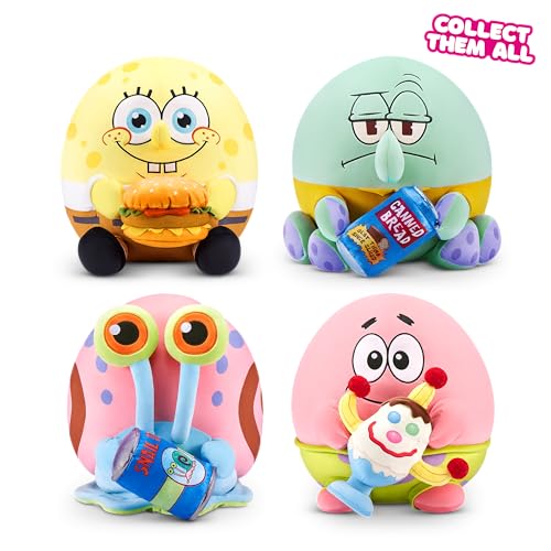 Snackles Figur Spongebob Schwammkopf, 35 cm großes Plüschspielzeug (Spongebob & Krabby Patty) von ZURU, Plüschspielzeug mit Snack-Accessoire – Ansicht 2