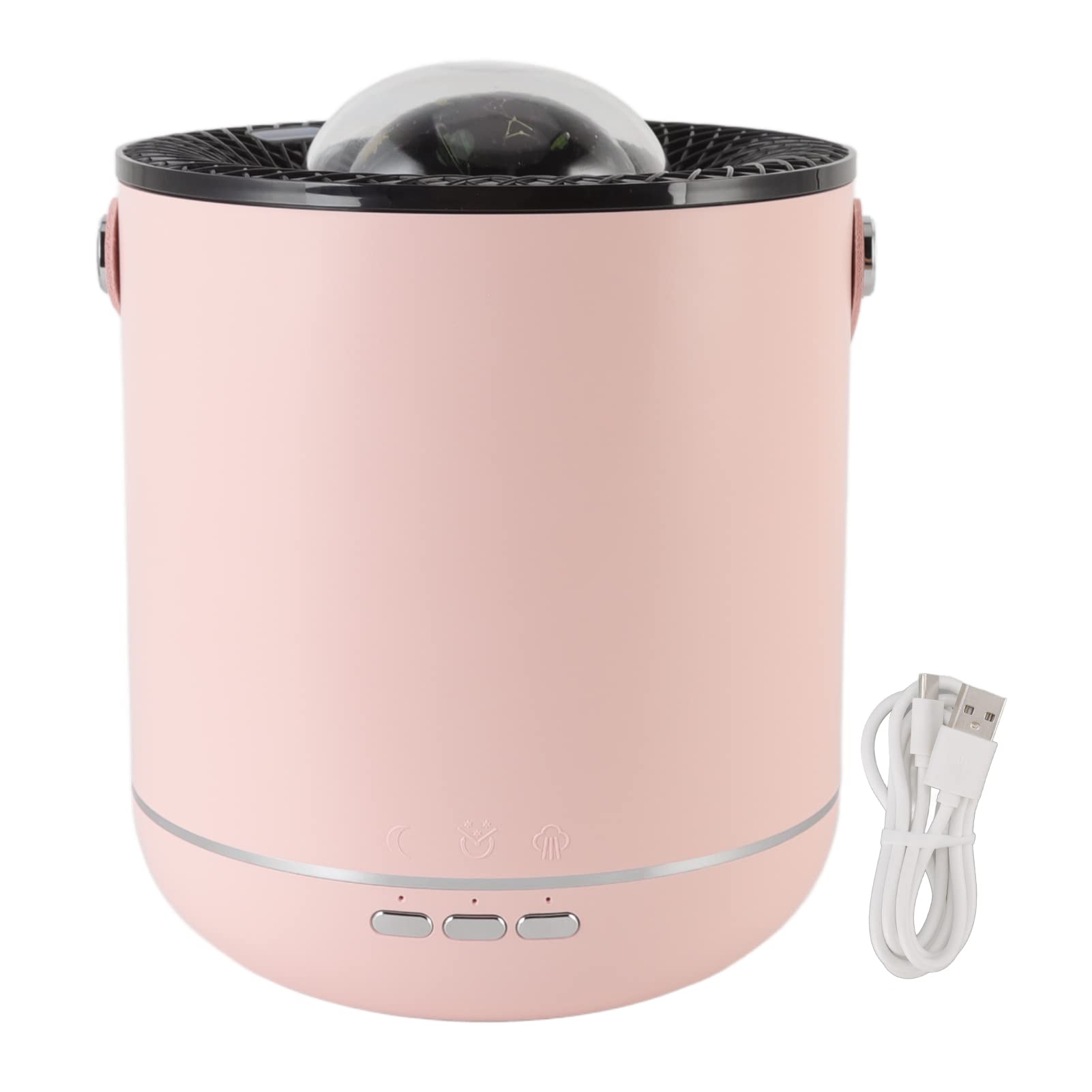 Humidificador con lámpara de proyector ultrasónico, 450 ml, rotación dinámica de 360 ​​°, difusor de aceites esenciales de aromaterapia con luz nocturna suave para el dormitorio (Rosa)