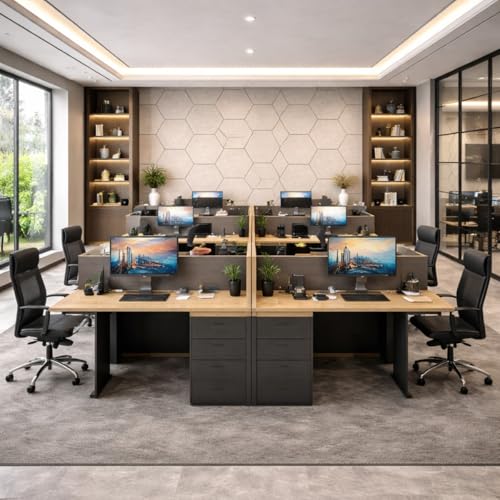 Image of MMT Acoustix HexaFelt Bevelled Acoustic Panels, Luxury Sound Absorbing Felt Wall Panels for Home, Office & Studios | VOC Free, 30x30 cm,| Pack of 7 | Pumice Colour