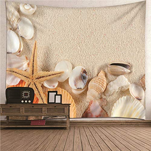 Banemi Nordischer Wandteppich, Wandteppich Weinachten Mehrfarbig Strandmuscheln Polyester Gobelin...