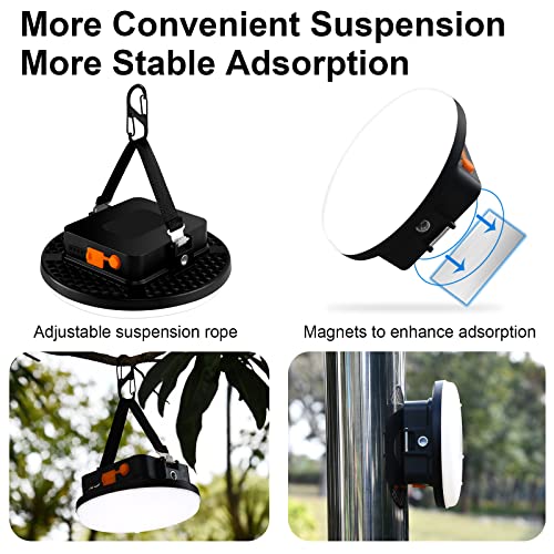 Image of IODOO 16500mAh 60W Rechargeable Camping Light 3000LM 2700 /4000 /6500K LED Camping Lantern Portable IP65 Waterproof Tent Lights Power Failur