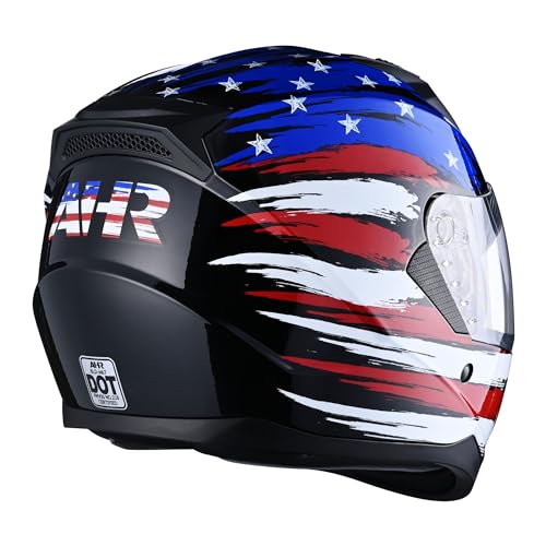 Ahr 33HEL015-M67L-001 Run-F Full Face Motorcycle Helmet Dual Visor Dot Approved L thumb #8