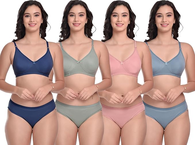 Lingerie Set Full Coverage Non-Padded T-Shirt Bra and Matching Hipster Panty (Pair of 1)-image-42