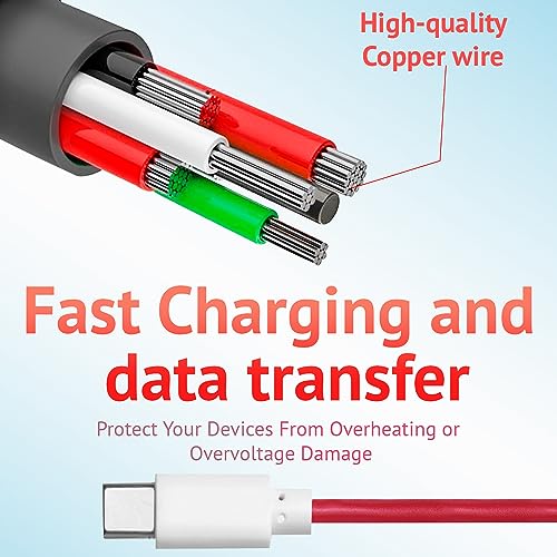 Image of 6A USB to Type C Vooc Data Sync Fast Charging Cable Fast Charging Smart Charging with Quick Charge Compatible For Laptop, Galaxy M33 M53 M51 S20 Ultra, A71, A53, A51