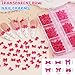 4 Boxes 3D Bow Nail Charms, Rose/Silver/Gold Bows Charms Cute Resin Nail Bow Assorted Luxury Metal Bowknots with Pickup Tools for Women Nails Design Crafts DIY