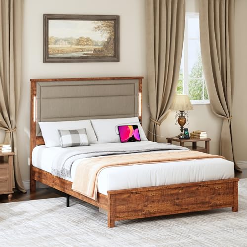 Mid Century Modern Bed Frame - Wood Bed Frame with