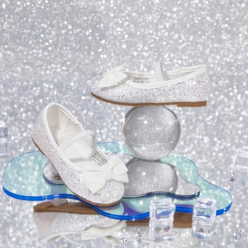 Image of PHIRAMIN Toddler Flower Girl Dress Shoes - Little Girl Mary Janes Flats Wedding