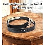 F&L CLASSIC Men’s Money Full Grain leather Belt, Hidden zipper Pocket, USA - Image 3