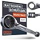 PRESCH 4 in 1 Ratschenschlüssel 10 13 17 19 mm - Umschaltbare Ratschenfunktion - Mit 90 Zähnen & 4° Rückholwinkel - 4 Größen in einem Ratschenringschlüssel - Extrem robuster Ringratschenschlüssel