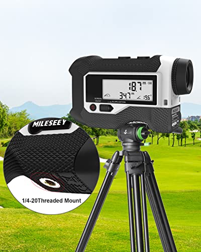 Mileseey-telemetro-Golf-800m-Pantalla-LCD-telemetros-Golf-con-Interruptor-de-inclinacion-Bloqueo-de-Bandera-y-vibracion-precision-de–05-M-Montaje-en-tripode-escaneo-Continuo-telemetro-Caza