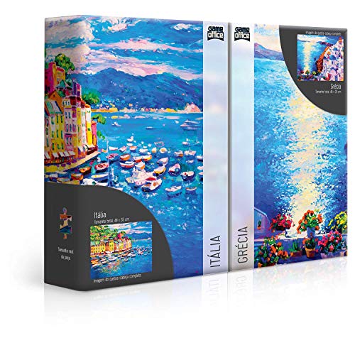 Litorais Europeus: Grécia e Itália - Quebra-cabeça - Combo 500 peças - Toyster Brinquedos