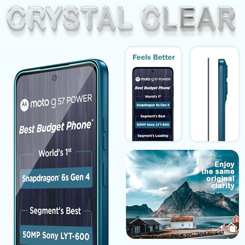 Image of FIRST MART Tempered Glass Screen Protector for Motorola G57 Power /Moto G67 Power - Full-Glue Screen Guard, 3D Edge to Edge, HD Clear, Bubble-Free, Case-Friendly, Black, Pack of 2