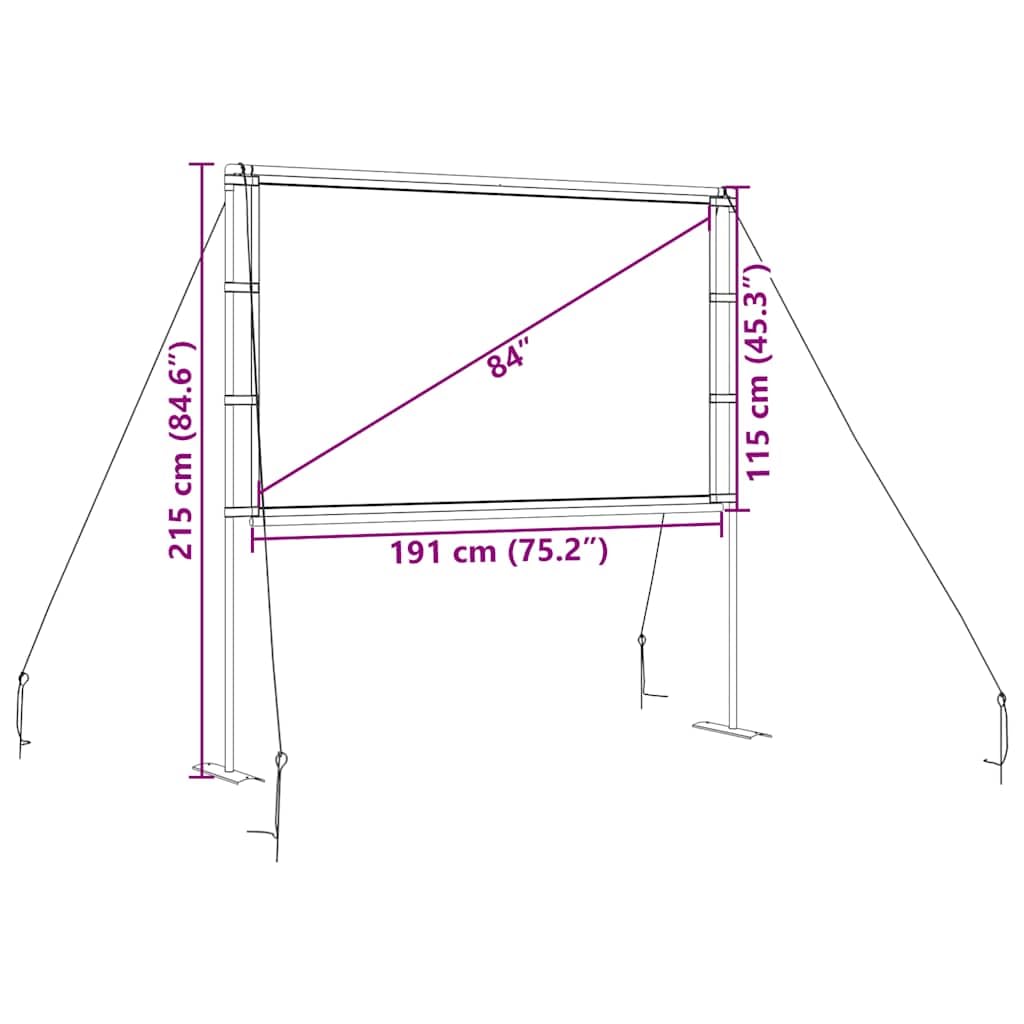 Pantalla de proyección 84 Pulgadas 16 9 Trípode Proyector Pantalla