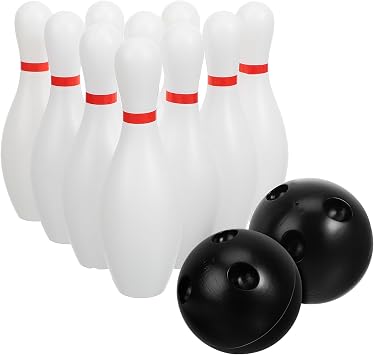Toddmomy Kids Mini Bowling Set with 10 Pins & 2 Balls, Indoor Outdoor Sports Toy for Toddlers Ages 3-6, Educational Family Games for Boys Girls, Party Favors Birthday Gift 6.3in Tall