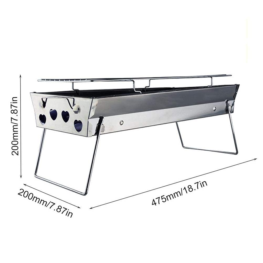 Supporto per barbecue, Griglia for barbecue portatile in acciaio inossidabile for pieghevole Barbecue all'aperto senza fumo Stufa a carbone Strumento for grigliate da campeggio