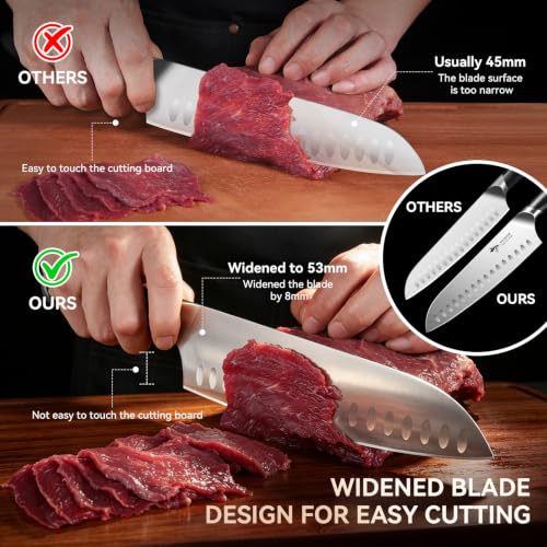 Image of MAD SHARK 8 Inch Santoku Knife, Forged German High-Carbon Stainless Steel