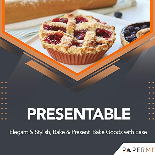 Optima Round Baking Mold (Pack Of 50), All Natural, Disposable, Recyclable, Microwave Oven Safe Paper Bakeware, Freezable, Paper Mold For Baking Goods- Cup Cakes Or Mini Snacks (3-1/2" X 1-1/4") #TOP3