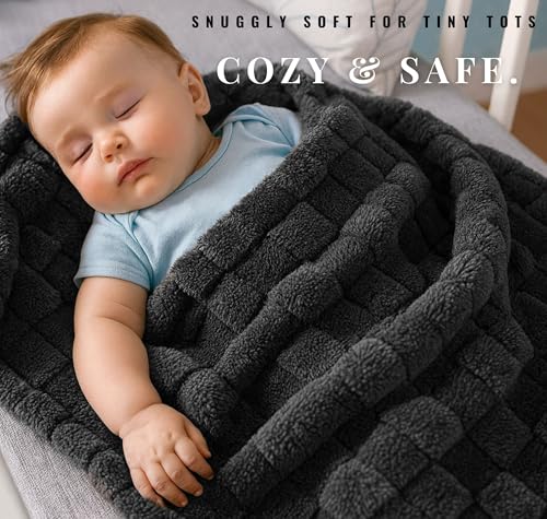 Image of VAS COLLECTIONS Coral Flannel Baby Blanket | Ultra Soft & Fluffy AC Blanket | 300 GSM, 800 g Lightweight All-Season Wrapping Sheet for Newborns (Beige, 130x105 cm, 3-24 Months) (Coral Grey)