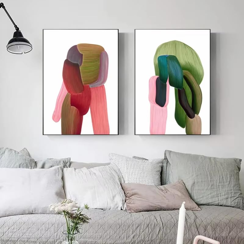 Affiche d'art abstrait moderne colore decoration murale toile cadre 30x42
