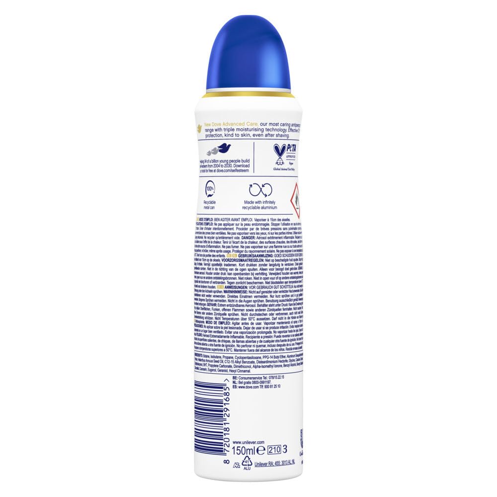 Dove Advanced Care Deodorant Original Schutz 72 Stunden Spray 150 ml