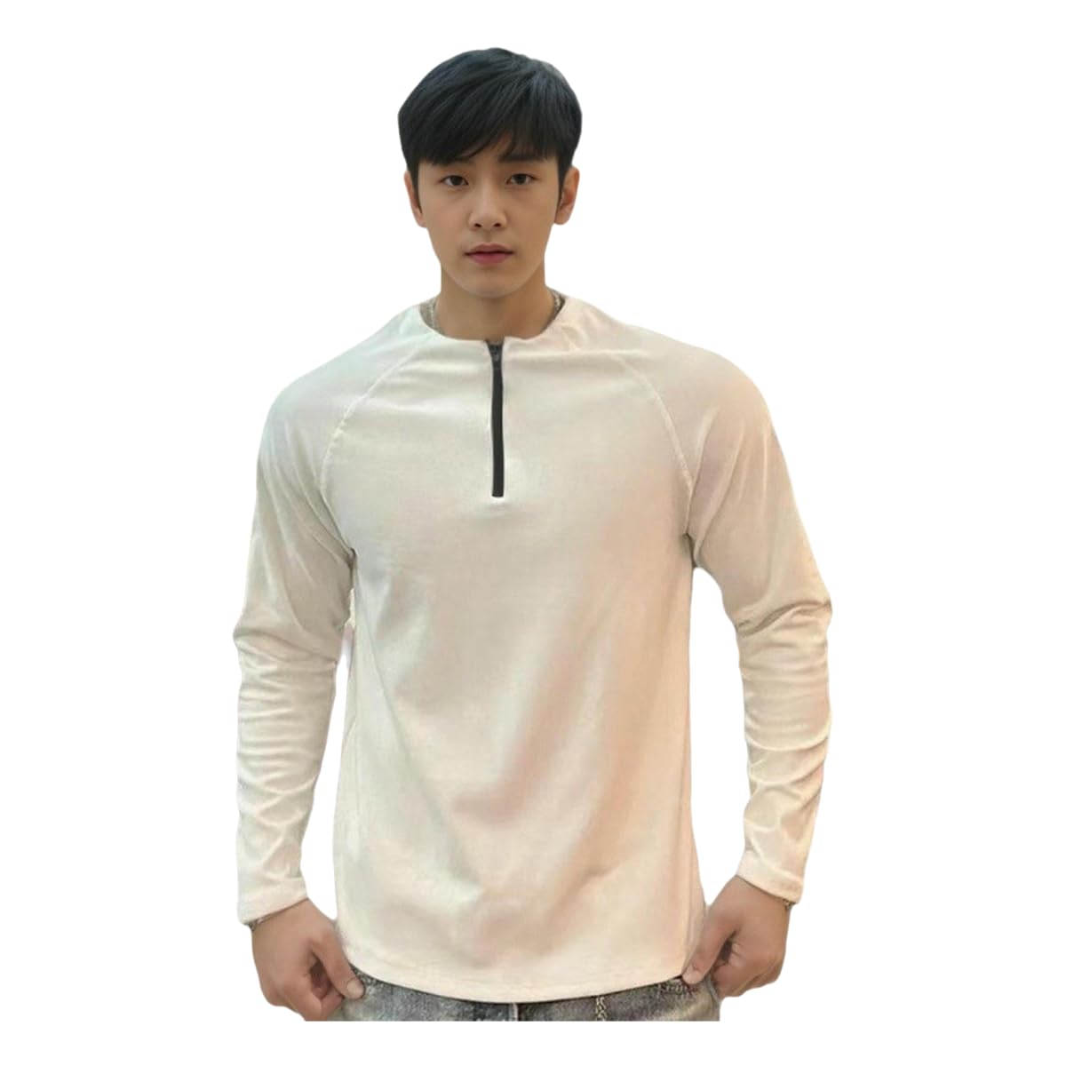 Camiseta Manga Larga Hombre Otoño E Invierno Fit De Vellón Fanado Baode Caliente High Elástico Cuello Reductor Copa para Hombres-marrón Claro-XXXL