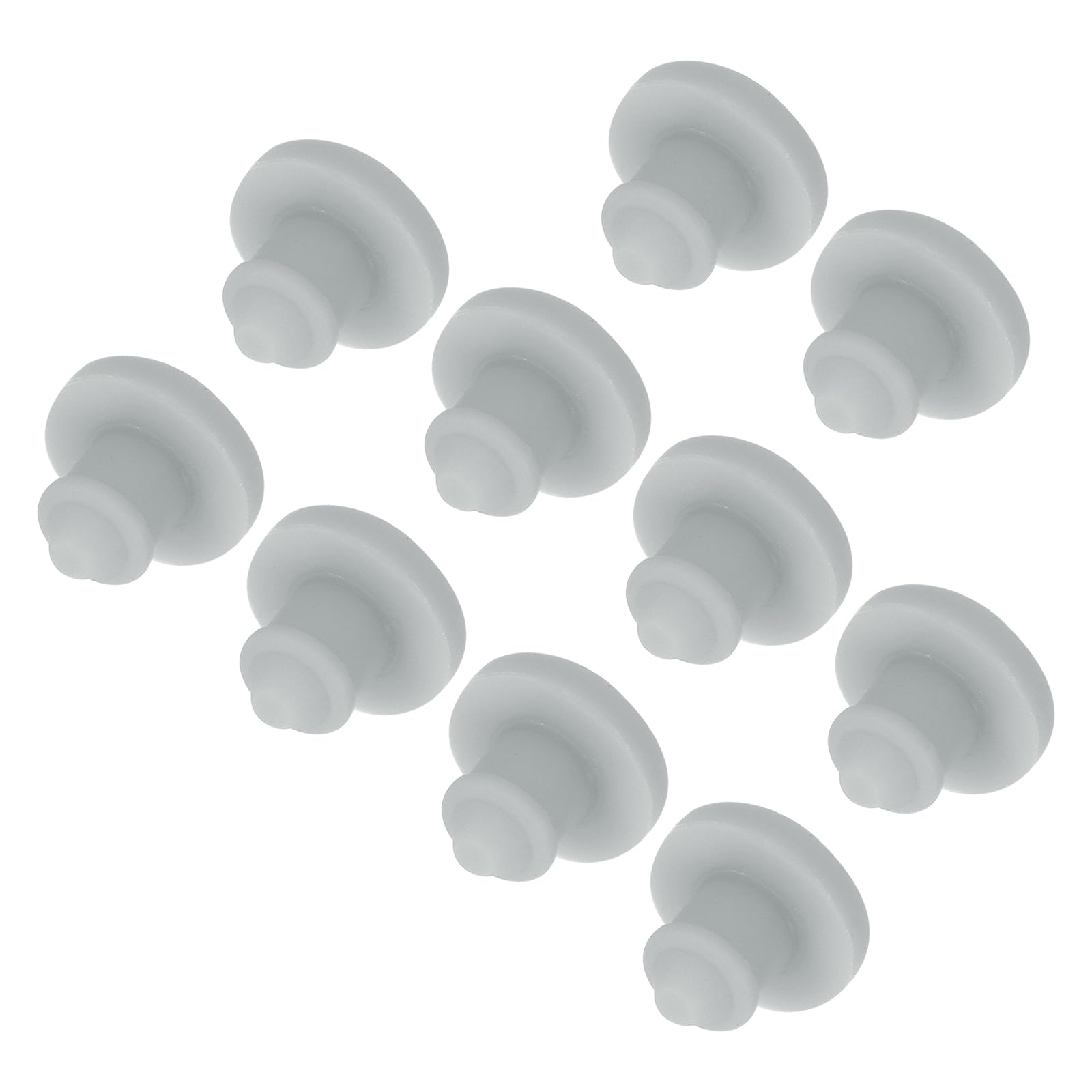 MECCANIXITY 10pcs Silicone Snap in Locking Hole Plugs,3.5mm/0.1 Inch Mounting Diameter Narrow Groove Width 2mm Panel Seal Cover Round for Kitchen Bulkheads Waterproof Sealing Plugs Grey
