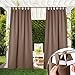 NICETOWN Outdoor Curtain Waterproof for Patio, Self-Stick Tab Top Tab Top Blackout Indoor Outdoor Divider Vertical Blinds Keep Privacy for Pergola/Arbor, 1 Pack, W52 by L84 inches, Tan