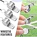 Flutesan 48 Pcs Stainless Steel Whistles Bulk with Lanyard Sports Loud Crisp Sound Whistles for Coach Referees Training Emergency