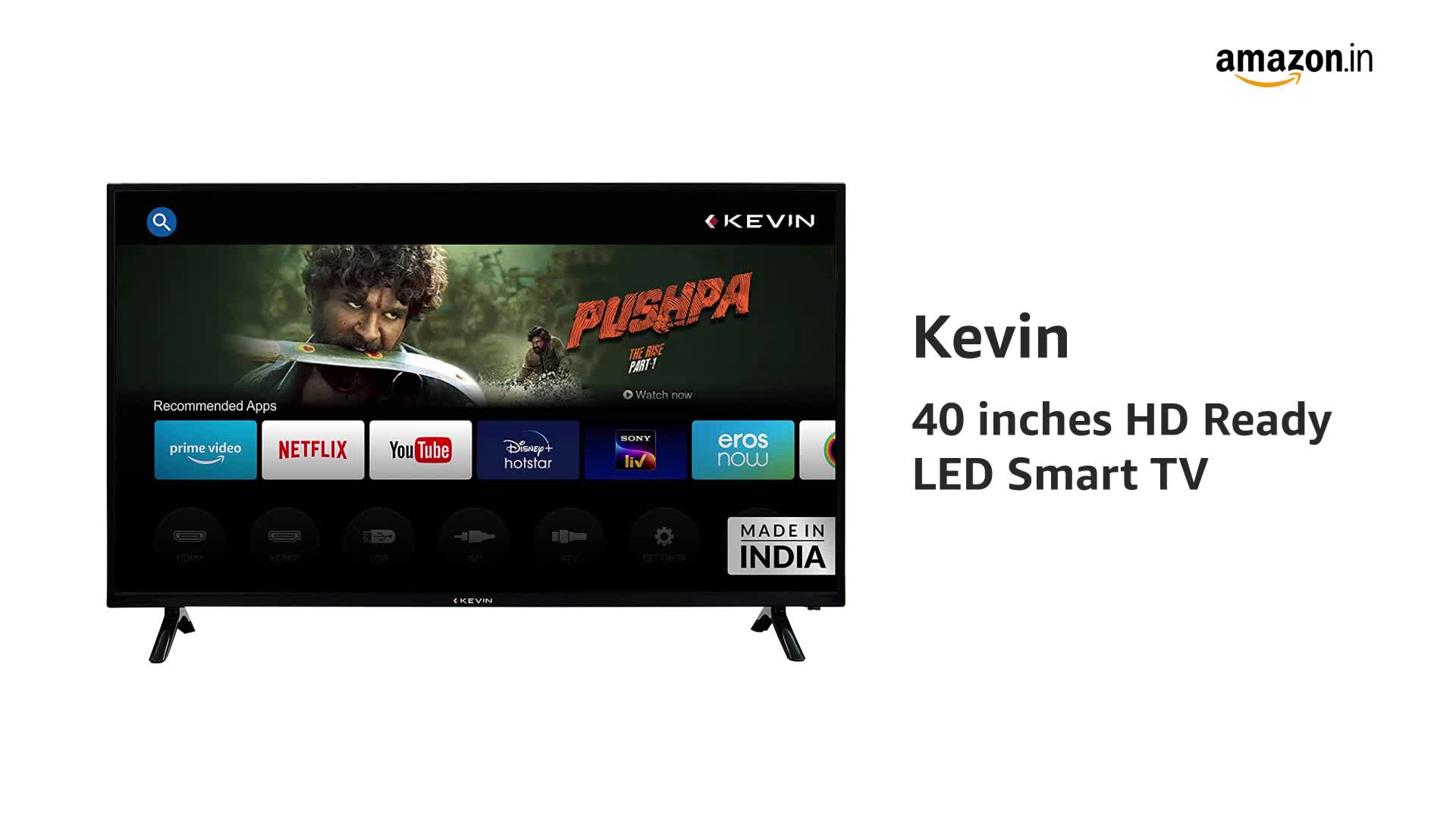 Kevin 100 cm (40 inches) HD Ready LED Smart TV KN40SCA (Black