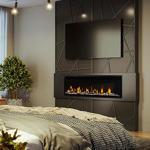 Dimplex Ignite Evolve 50 Inch Built-in Linear Electric Fireplace - Includes Driftwood Logs, Glass Media Kit, Multi-Function Remote - Personalize Flame Colors & Control with The Flame Connect App