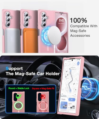 Image of NO.1 Magnetic for Samsung Galaxy Z Fold 8 Ultra Case with MagSafe | [Military Grade Drop Tested][Translucent Matte][Anti-Fingerprint]Soft Silicone Bumper for Samsung Fold 8 Ultra Case Slim,Pink