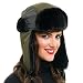 MELIFLUOS DESIGNED IN SPAIN Trapper Bomber Hat for Men and Women Russian Warm Fur for Ski Winter Hunting (Army Green)