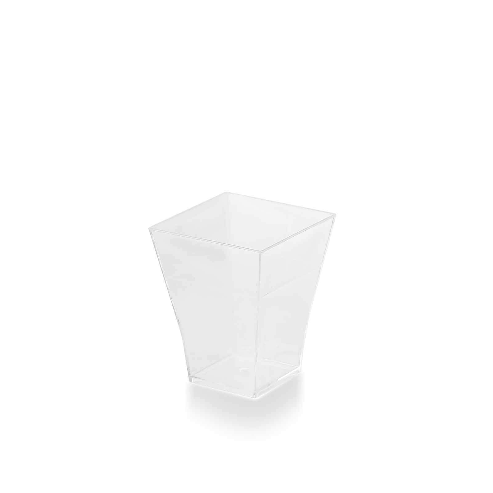BalsaCircle 72 pcs 2 oz Clear Plastic Square Drink or Dessert Cups Glasses - Disposable Wedding Party Catering Tableware