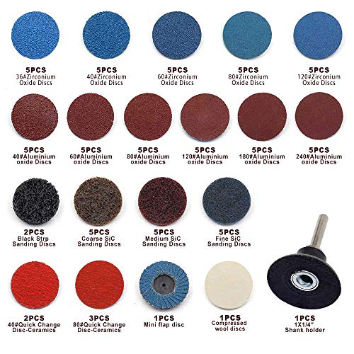 Sanding Discs Set 80 Pcs YUFUTOL 2 inch Roloc Quick Change Discs with a 1/4 inch Holder,Surface Conditioning Discs for Die Grinder Surface Prep Strip Grind Polish Burr Finish Rust Paint Removal - Thumbnail 6