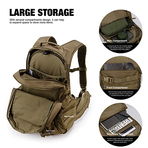 Mardingtop 35L Tactical Backpacks Molle Hiking Daypacks For Camping Hiking Military Traveling Motorcycle(With Rain-Cover) #TOP3