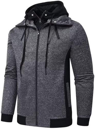 QPNGRP Mens Zipper Fleece Hoodie Sweatshirt Jacket2
