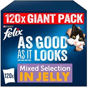 Felix As Good As It Looks Cat Food Mixed, 100 g (Pack of 120)