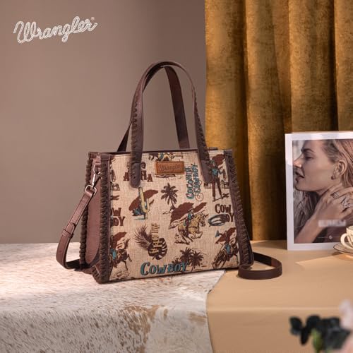 Bolso Tote Wrangler con estampado vaquero y correa cruzada miniatura 3