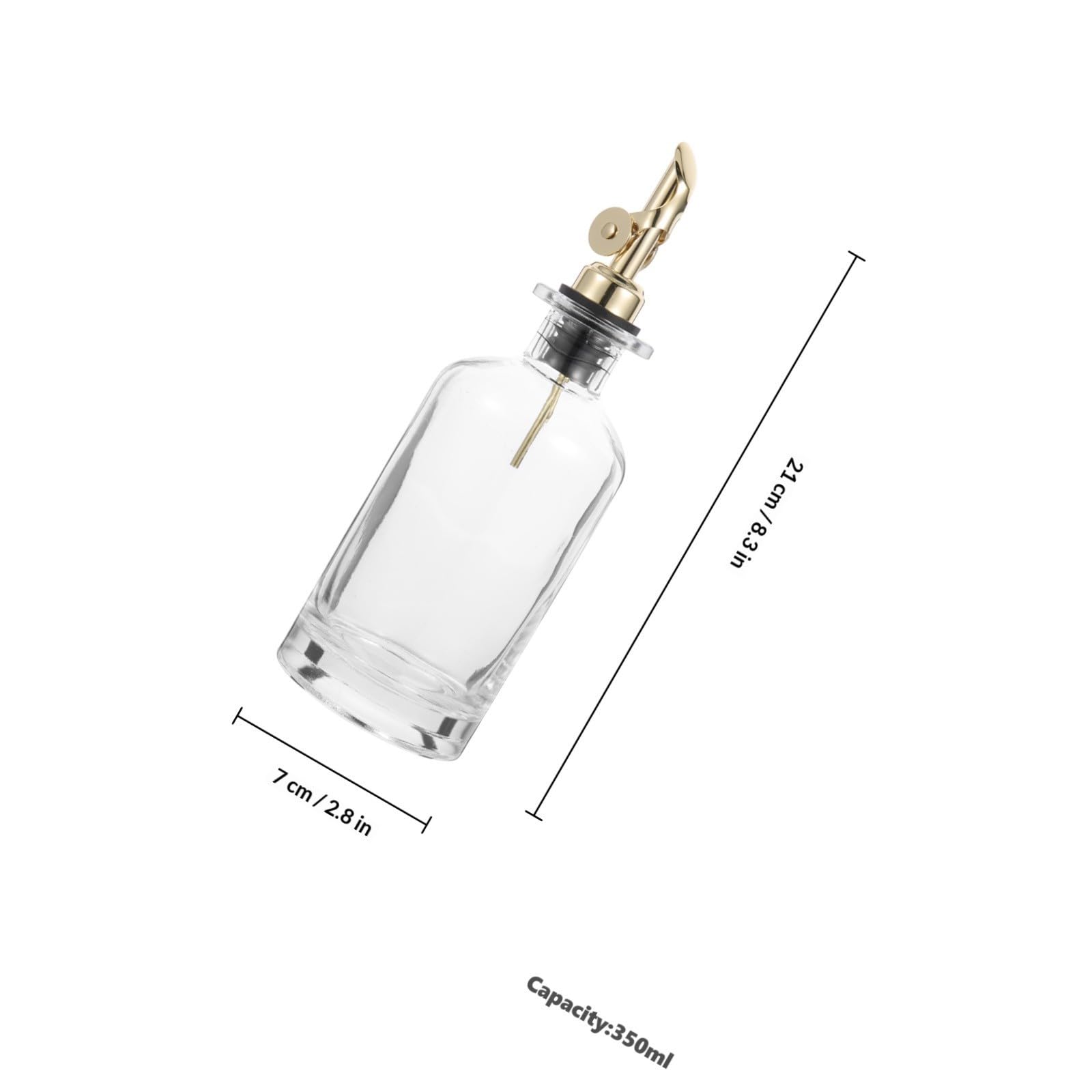 Gadpiparty Juego de 2 Botellas Dispensadoras de Vinagre y Aceite de Vidrio Tapa Automática y Cuerpo de Acero Inoxidable para Cocina, Capacidad 350ml
