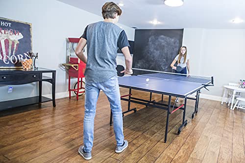 Stiga Advantage Lite Recreational Indoor Table Tennis Table 95% Preassembled Out of Box with Easy Attach and Remove Net, Blue, one Size
