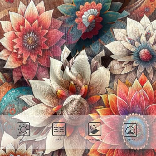 Toddler Panties, Boho Paisley Flowers Beige Cotton Girls Underwear, 2–8 Years3